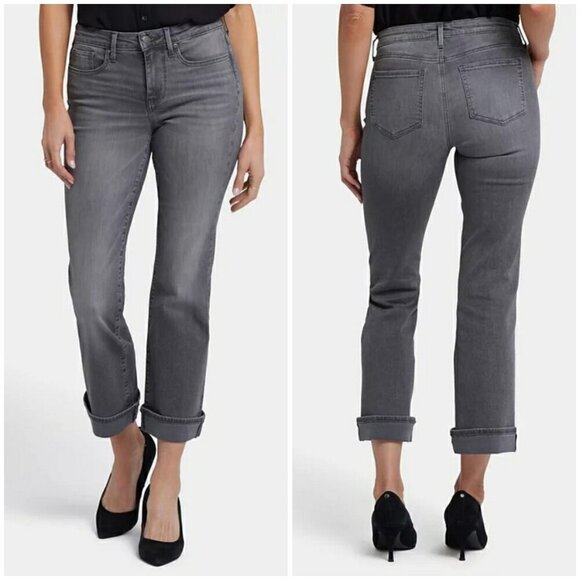 💕NYDJ💕 Barbara Bootcut Ankle Jeans ~ Harbor Grey 12 NWT - Picture 1 of 16